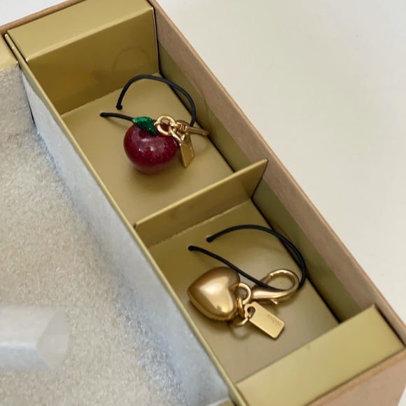 Coach Boxed Corner Zip Wristlet In Signature Leather With Apple & Heart Charms - Picture 11 of 15